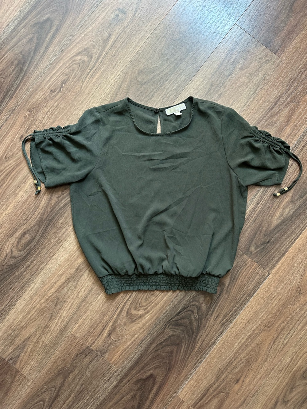 MICHAEL Michael Kors Olive Green Short Sleeve Blouse